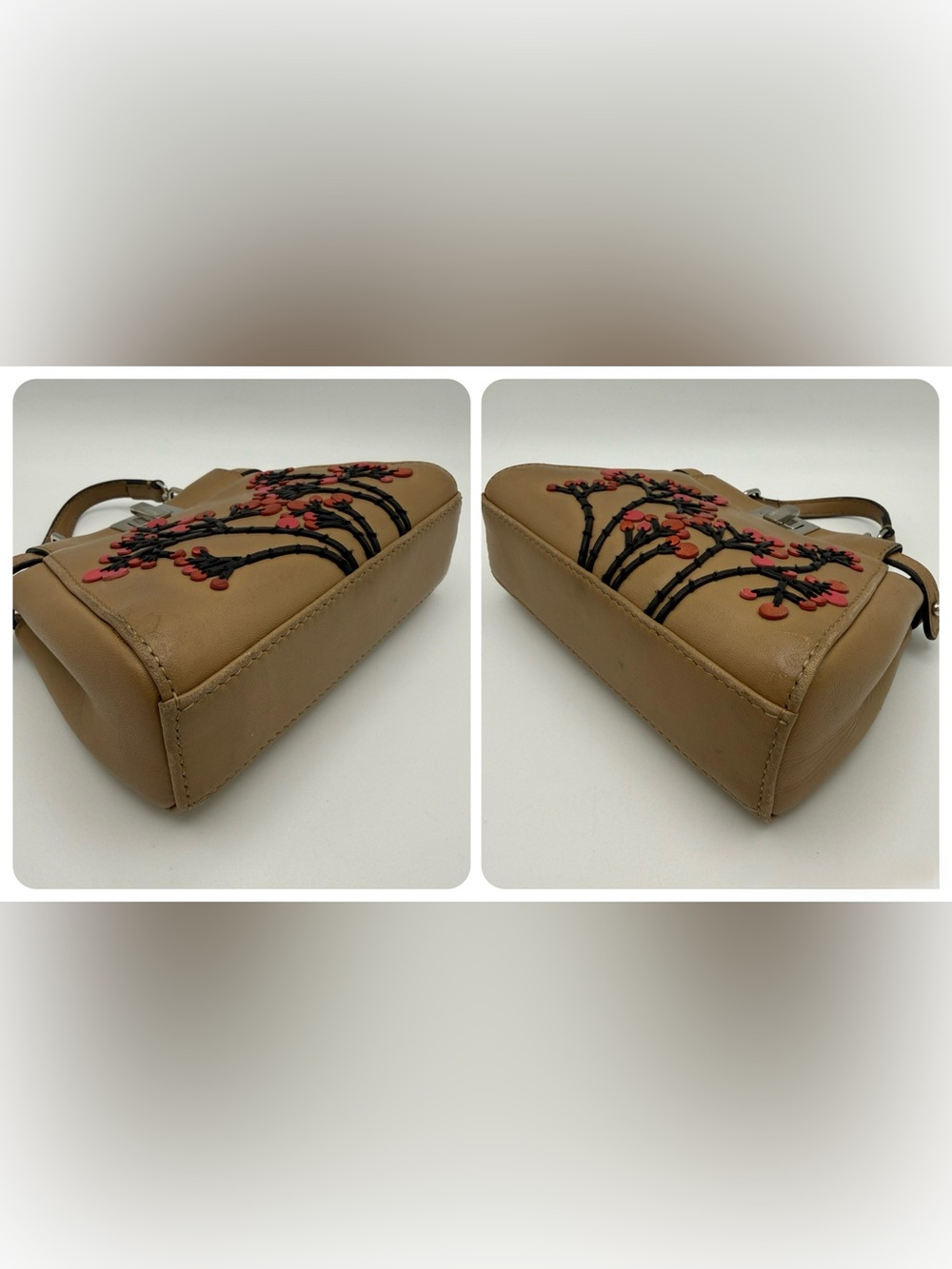 Fendi Nappa Botanical Garden Embroidered Micro Peekaboo - Picture 7 of 15